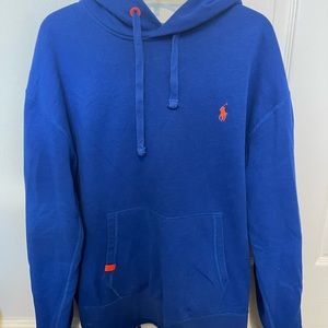Mens Blue Polo hoodie medium